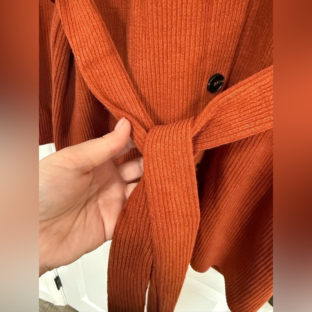 Pink Lily Orange Midi Dress with Collared Neckline - Picture 4 of 5